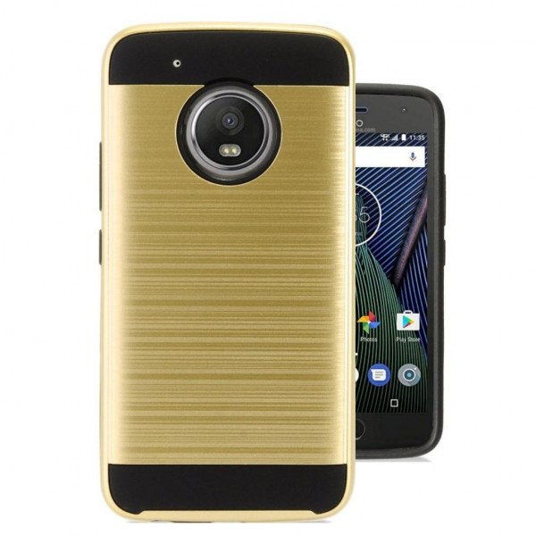 Wholesale Motorola Moto E4 Armor Hybrid Case (Champagne Gold)